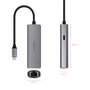 Nanocable Adaptador USB-C 3.1 a RJ45 Gigabit Ethernet 1000 Mbps con Power Delivery PD 100W Gris 18cm