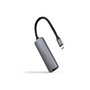 Nanocable Adaptador USB-C 3.1 a RJ45 Gigabit Ethernet 1000 Mbps con Power Delivery PD 100W Gris 18cm
