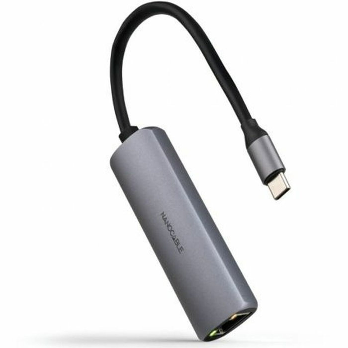 Nanocable Adaptador USB-C 3.1 a RJ45 con PD 100W, Gris Nanocable Adaptador USB-C 3.1 a RJ45 con PD 100W, Gris