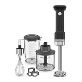 Kitchenaid 5KHBRV05BM Batidora de Mano Inalámbrica GO, Negra Mate con Accesorios (Sin Batería)