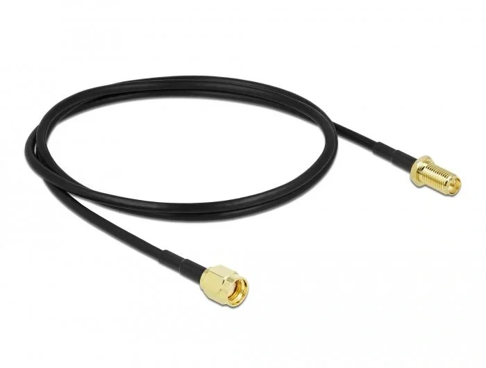DeLOCK Cable de antena coaxial RP-SMA macho a RP-SMA hembra LMR/CFD100 1 m