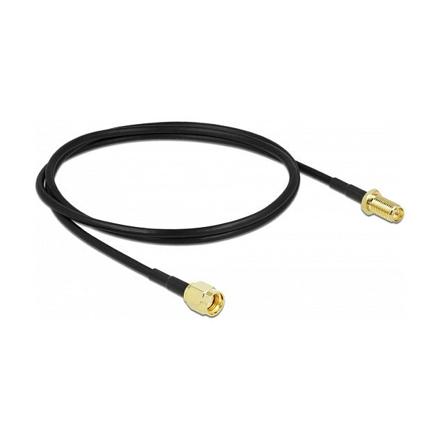 DeLOCK Cable coaxial RP-SMA Macho a RP-SMA Hembra LMR100 1 m DeLOCK Cable coaxial RP-SMA Macho a RP-SMA Hembra LMR100 1 m