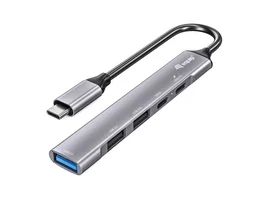Equip 128962 Hub USB-C de 5 Puertos con PD 100W - 1x USB-C + 2x USB-A 3.0 + 2x USB 2.0 - 5 Gbps - Aluminio Plateado