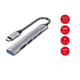 Equip Hub USB-C 128962 de 5 Puertos con Carga PD 100W Plata