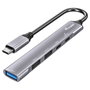 Equip Hub USB-C 5 Puertos con Carga PD 100W y Carcasa de Aluminio Plata