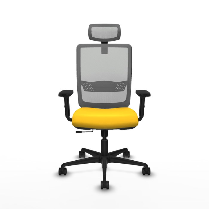PIQUERAS Y CRESPO Silla de oficina Haches con mecanismo Sincro/Traslack, Amarillo y Gris