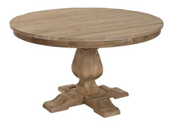 DKD Home Decor Mesa Redonda Comedor Shabby 140 x 76 x 140 cm Madera Reciclada y Abeto