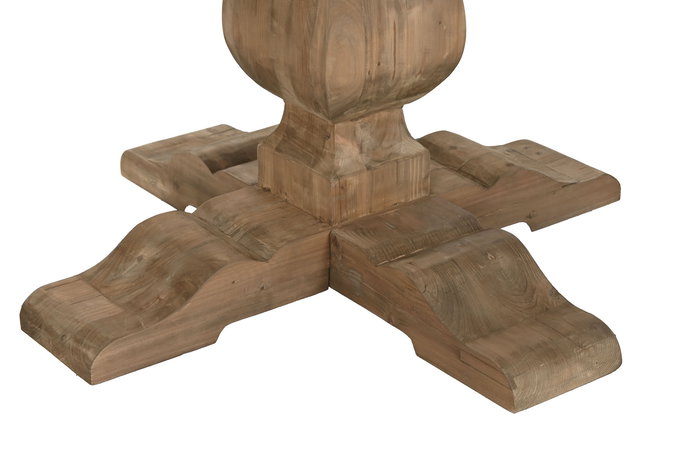 DKD Home Decor Mesa Redonda Comedor Shabby 140 x 76 x 140 cm Madera Reciclada y Abeto