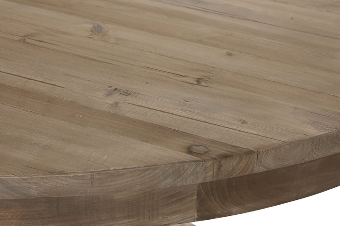 DKD Home Decor Mesa Redonda Comedor Shabby 140 x 76 x 140 cm Madera Reciclada y Abeto