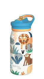 QUOKKA Botella Termo para Niños Kids Safari, 445ml, Acero Inoxidable, con Tapa Sipper Pop