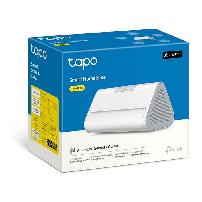 TP-Link Tapo H500 Hub Inteligente con Pantalla - Base para Sensores y Cámaras, Blanco, Conexión Wifi y Ethernet