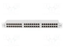 Lanberg Panel de parches 48 puertos Cat.6 FTP blindado 1U 19 pulg. gris
