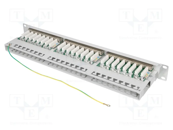 Lanberg Panel de parches 48 puertos Cat.6 FTP blindado 1U 19 pulg. gris