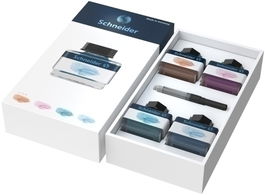 Tinta Estilografica Schneider Frasco 15 Pastel Set Regalo Modelo 1 (4 × Tinta Pastel De 15 Ml + 1 × Convertidor)