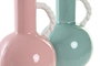 DKD Home Decor Jarrón Verde Menta y Rosa Palo Gres 10.5 x 17 x 11 cm (12 Unidades)