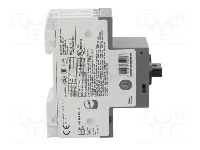 ABB MS116-0.16 Interruptor motorizado 0,03kW 208÷690VAC