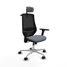 PIQUERAS Y CRESPO Silla de oficina Mardos con mecanismo Sincro, Gris y Negro