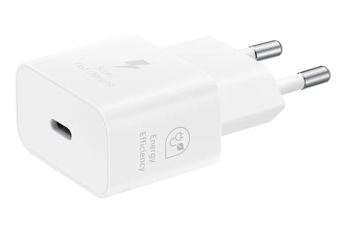 Samsung EP-T2510NWEGWW Cargador de pared USB-C 25W Blanco con tecnología Super Fast Charging - Compatible universal - Incluye cable de 1 metro