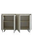 Hanah Home Consola Travertino 140cm Ancho x 86cm Alto, Tablero Partículas Melamina, Múltiples Estantes