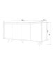Hanah Home Consola Travertino 140cm Ancho x 86cm Alto, Tablero Partículas Melamina, Múltiples Estantes