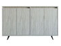 Hanah Home Consola Travertino 140cm Ancho x 86cm Alto, Tablero Partículas Melamina, Múltiples Estantes