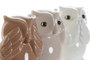 DKD Home Decor Figura de Porcelana Búho Surtido de 3 Unidades