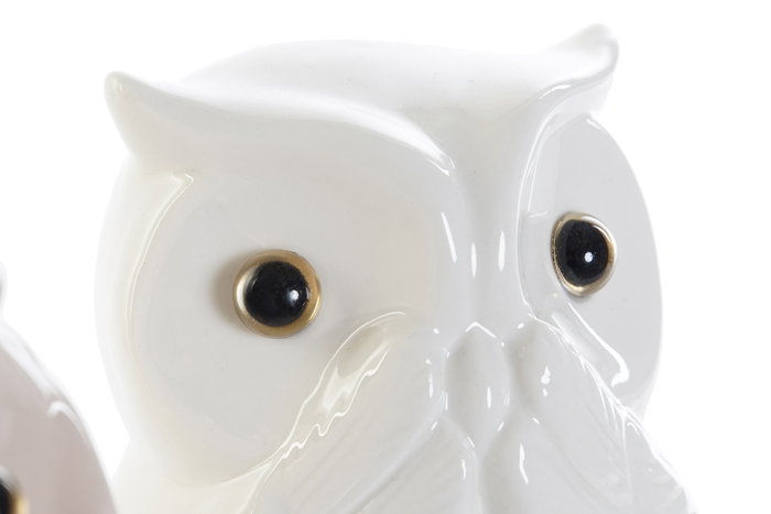 DKD Home Decor Figura de Porcelana Búho Surtido de 3 Unidades DKD Home Decor Figura de Porcelana Búho Surtido de 3 Unidades