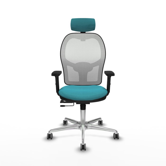 PIQUERAS Y CRESPO Silla de oficina Jorquera con mecanismo Sincro/Traslack, Turquesa y Blanco PIQUERAS Y CRESPO Silla de oficina Jorquera con mecanismo Sincro/Traslack, Turquesa y Blanco