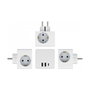 DeLOCK Multi Enchufe Cúbico de 3 tomas con protección para niños y USB blanco