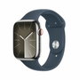 Apple Watch Series 9 GPS + Cellular 45mm Caja Acero Plata Correa Azul Tempestad S/M - Neutro Carbono