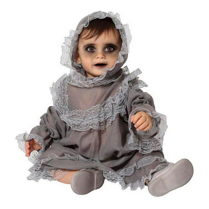 Disfraz Halloween Bebé Macabro Vintage Gris Unisex 12-24 Meses con Capucha y Vestido Disfraz Halloween Bebé Macabro Vintage Gris Unisex 12-24 Meses con Capucha y Vestido