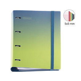 Carpebloc Miquelrius Gradient Polyfoam A4 4 An.Mixtas 35Mm Con Rec.100 Hj. 90 Gr. Cuadric.5X5 Azul&Limon