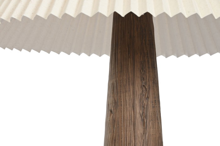 DKD Home Decor Lámpara de Pie Alpino estilo campana marrón y beige, 54x102 cm, pantalla plisada, bombilla E27