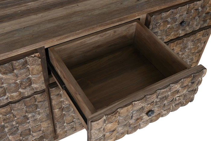 DKD Home Decor Buffet de Teca Reciclada y Coco Cocoshell 24