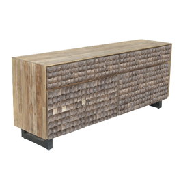 DKD Home Decor Buffet de Teca Reciclada y Coco Cocoshell 24