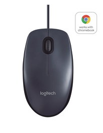 Logitech B100 Ratón Óptico USB para Empresas, USB Tipo-A, Negro