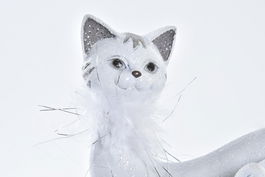 DKD Home Decor Figura Romántico Gato Blanco Resina 8 x 14 x 23 cm (2 Unidades)