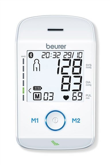 Beurer BM-85 Tensiómetro de Brazo con Bluetooth, Pantalla XL y Medición de Inflación, Clínicamente Probado