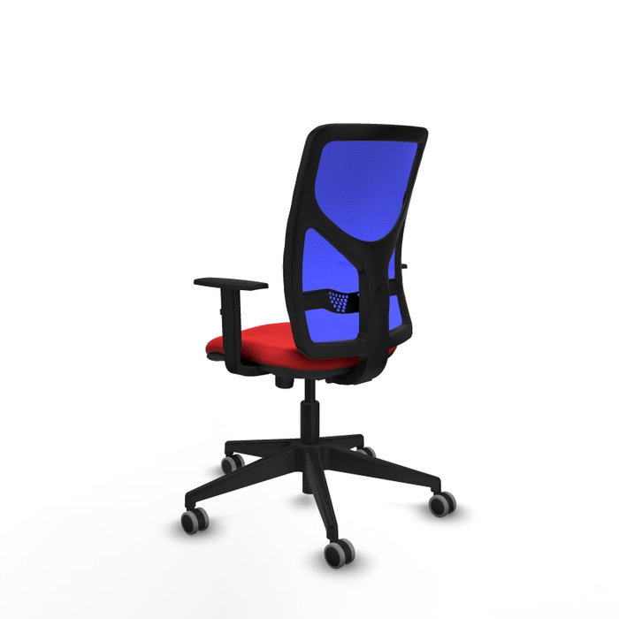 PIQUERAS Y CRESPO Silla de oficina Motilla con mecanismo Sincro, Rojo y Azul