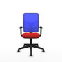 PIQUERAS Y CRESPO Silla de oficina Motilla con mecanismo Sincro, Rojo y Azul