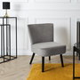 Home Deco Factory Silla Butaca Gris Terciopelo Giulia Lounge 55x63 cm