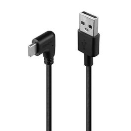 Lindy Cable USB 2.0 de 0.5m, Tipo A a C, Conector en Ángulo Recto de 90°, Transferencia de Datos de 480Mbps