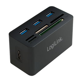 LogiLink CR0042 Hub USB 3.0 con 3 puertos y lector de tarjetas