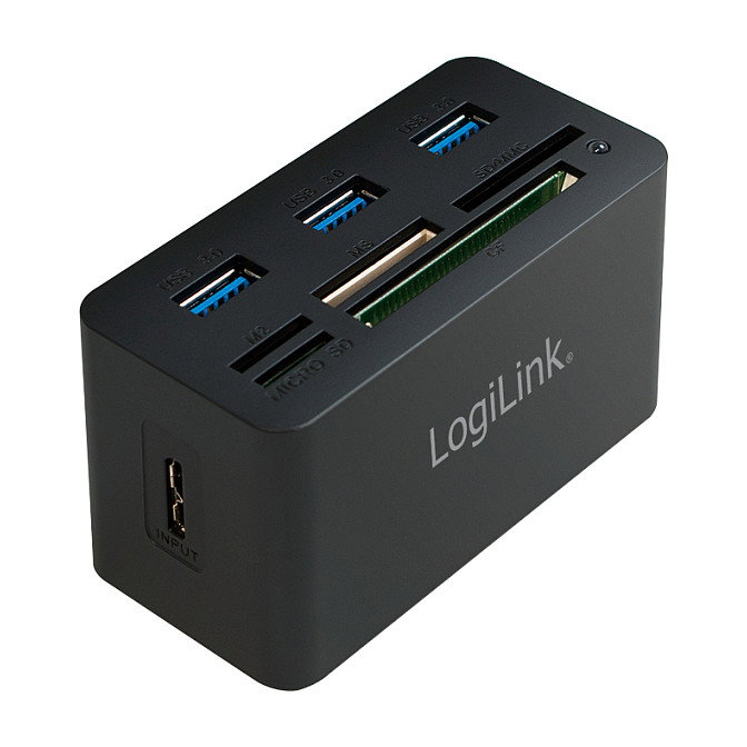 LogiLink CR0042 Hub USB 3.0 con 3 puertos y lector de tarjetas LogiLink CR0042 Hub USB 3.0 con 3 puertos y lector de tarjetas
