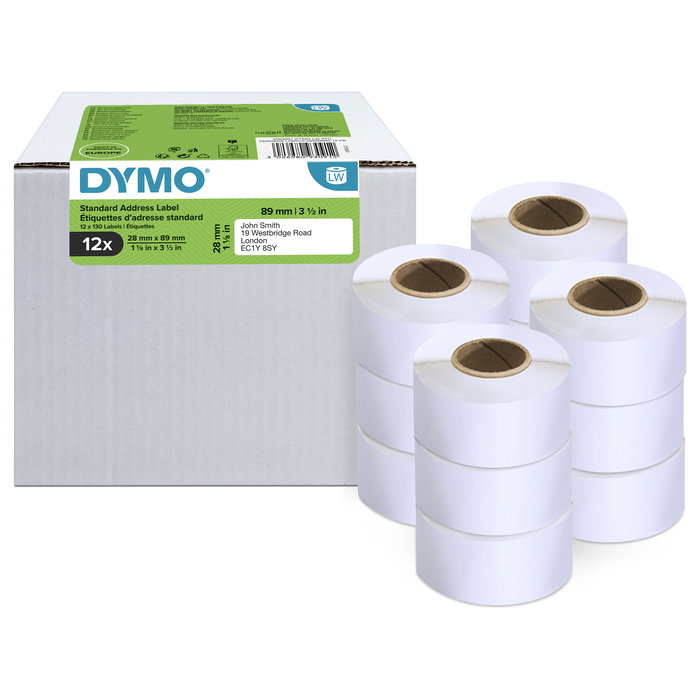 Dymo Multipack Etiquetas de Dirección LW 28x89mm Blanco (12 Rollos)