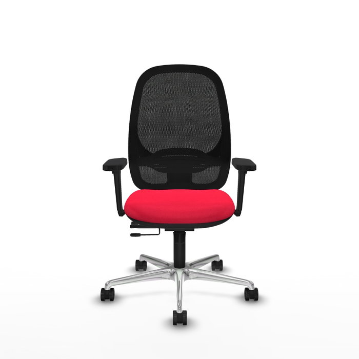 PIQUERAS Y CRESPO Silla de oficina Cilanco con mecanismo Sincro/Traslack, Rojo y Negro