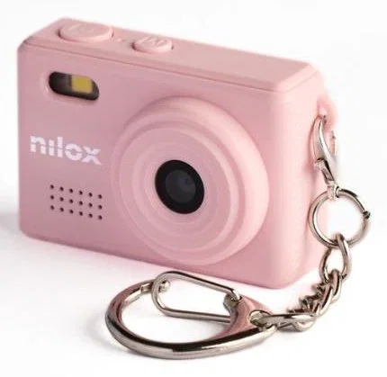 Nilox NXACCARRYCAMPK Cámara Deportiva de Acción HD 2MP CMOS con Pantalla LCD 0.96", Peso 18g, Color Rosa