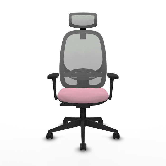 PIQUERAS Y CRESPO Silla de oficina Cilanco con mecanismo Sincro, Tela Rosa y Malla Gris PIQUERAS Y CRESPO Silla de oficina Cilanco con mecanismo Sincro, Tela Rosa y Malla Gris