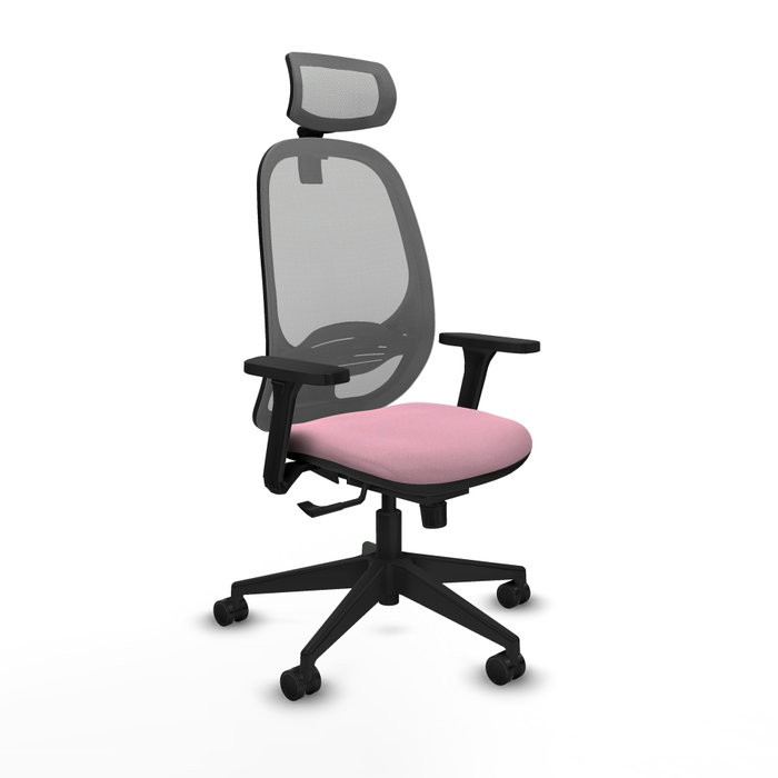 PIQUERAS Y CRESPO Silla de oficina Cilanco con mecanismo Sincro, Tela Rosa y Malla Gris PIQUERAS Y CRESPO Silla de oficina Cilanco con mecanismo Sincro, Tela Rosa y Malla Gris