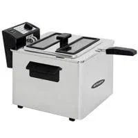 Orbegozo FDR 80 Freidora de aceite 8L 3000W con termostato, tapa extraíble y ventana, acero inoxidable, color inox, modelo sencillo